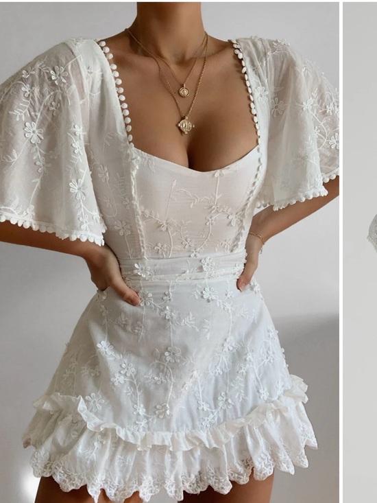 Showpo. Dresses & Skirts - Showpo White Embroidered Mini Dress